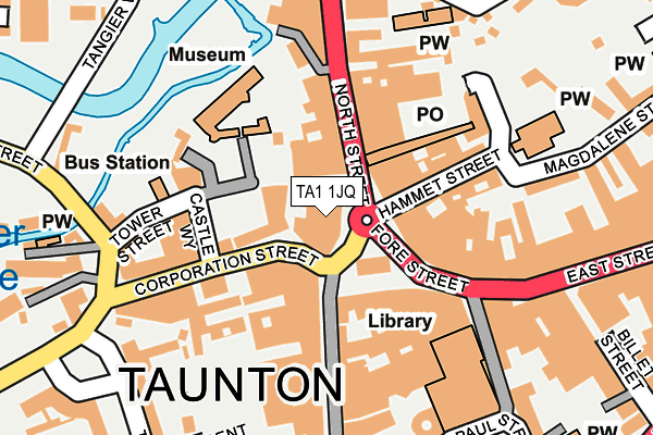 TA1 1JQ map - OS OpenMap – Local (Ordnance Survey)