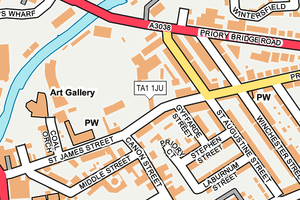 TA1 1JU map - OS OpenMap – Local (Ordnance Survey)