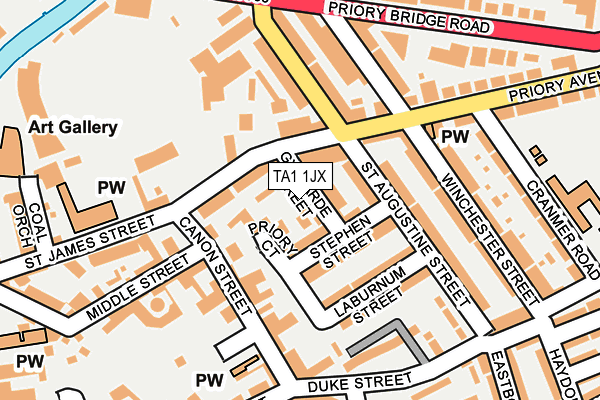 TA1 1JX map - OS OpenMap – Local (Ordnance Survey)