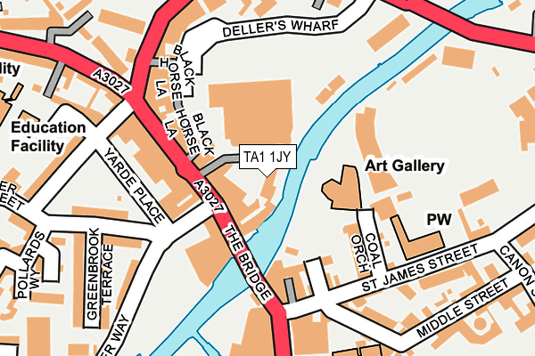 TA1 1JY map - OS OpenMap – Local (Ordnance Survey)