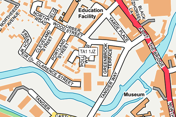 TA1 1JZ map - OS OpenMap – Local (Ordnance Survey)