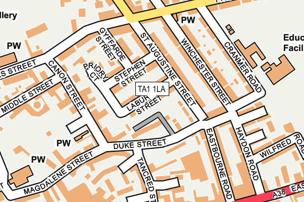 TA1 1LA map - OS OpenMap – Local (Ordnance Survey)