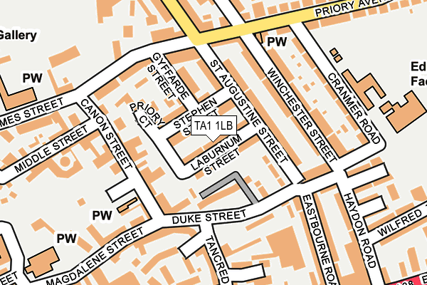 TA1 1LB map - OS OpenMap – Local (Ordnance Survey)