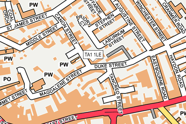 TA1 1LE map - OS OpenMap – Local (Ordnance Survey)