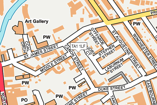 TA1 1LF map - OS OpenMap – Local (Ordnance Survey)