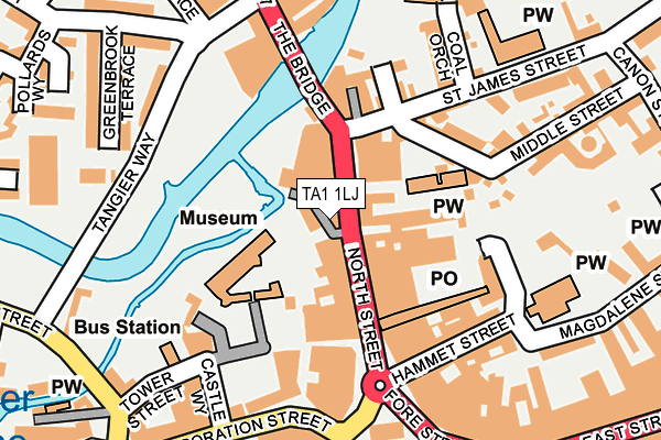 TA1 1LJ map - OS OpenMap – Local (Ordnance Survey)