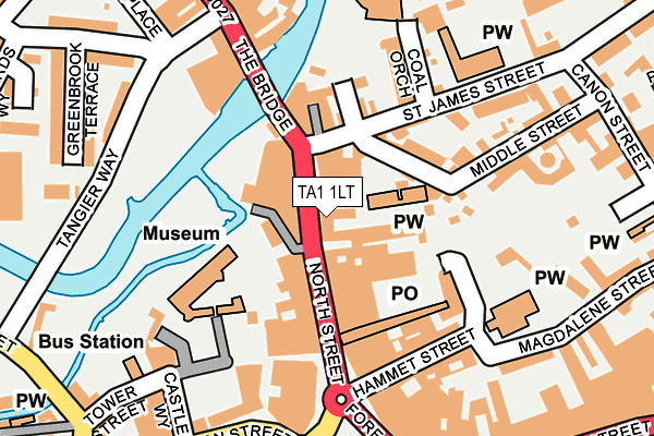 TA1 1LT map - OS OpenMap – Local (Ordnance Survey)