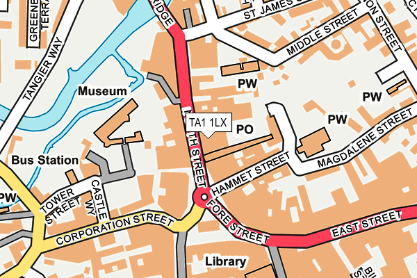 TA1 1LX map - OS OpenMap – Local (Ordnance Survey)