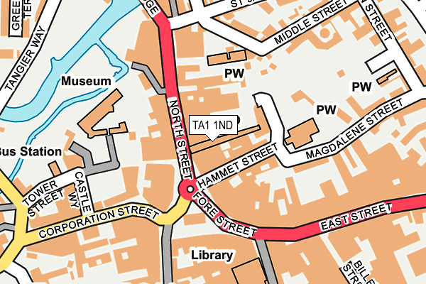 TA1 1ND map - OS OpenMap – Local (Ordnance Survey)