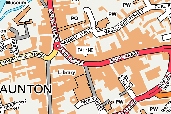 TA1 1NE map - OS OpenMap – Local (Ordnance Survey)