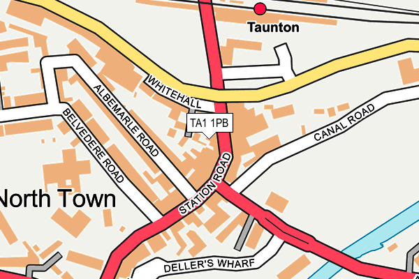 TA1 1PB map - OS OpenMap – Local (Ordnance Survey)