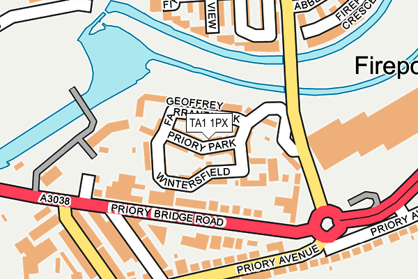 TA1 1PX map - OS OpenMap – Local (Ordnance Survey)