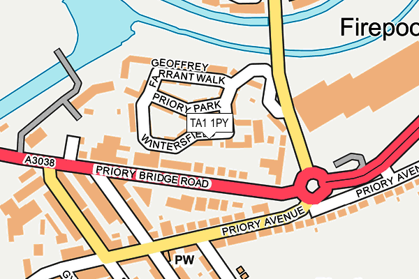 TA1 1PY map - OS OpenMap – Local (Ordnance Survey)