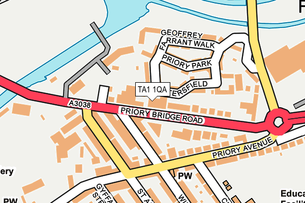 TA1 1QA map - OS OpenMap – Local (Ordnance Survey)