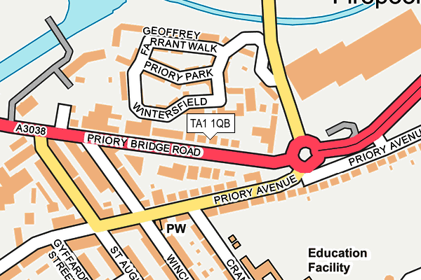 TA1 1QB map - OS OpenMap – Local (Ordnance Survey)