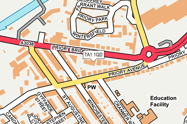 TA1 1QD map - OS OpenMap – Local (Ordnance Survey)