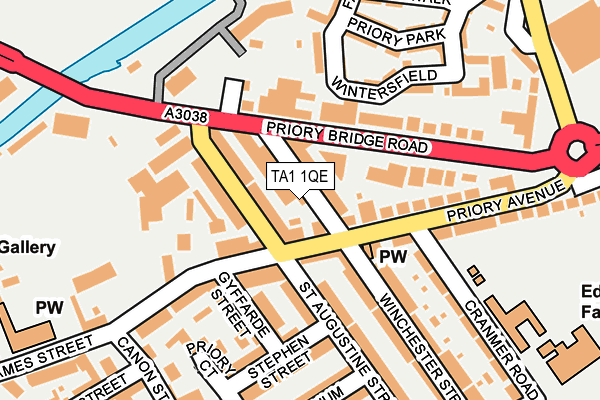 TA1 1QE map - OS OpenMap – Local (Ordnance Survey)