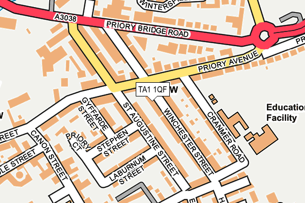 TA1 1QF map - OS OpenMap – Local (Ordnance Survey)