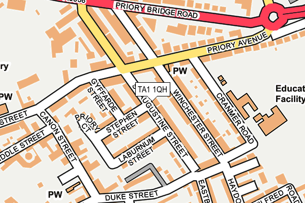 TA1 1QH map - OS OpenMap – Local (Ordnance Survey)