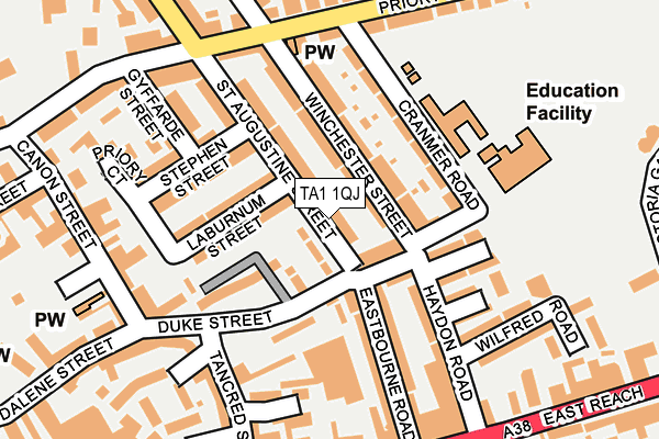 TA1 1QJ map - OS OpenMap – Local (Ordnance Survey)