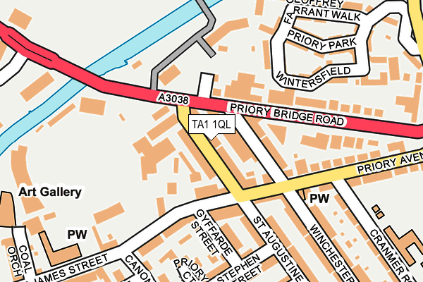 TA1 1QL map - OS OpenMap – Local (Ordnance Survey)