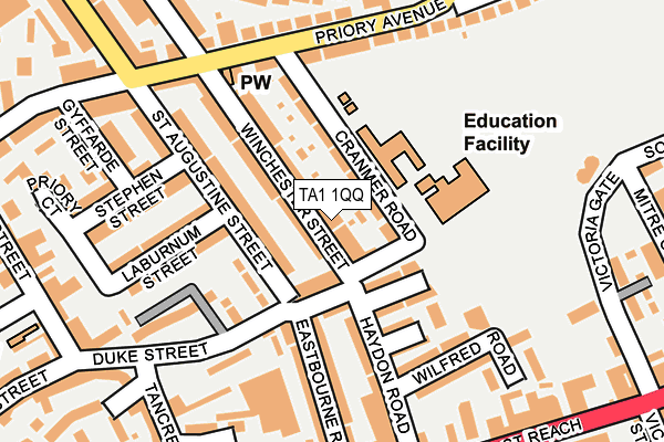 TA1 1QQ map - OS OpenMap – Local (Ordnance Survey)