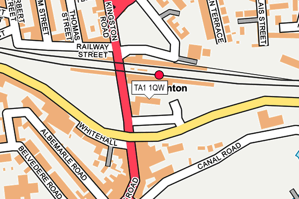 TA1 1QW map - OS OpenMap – Local (Ordnance Survey)