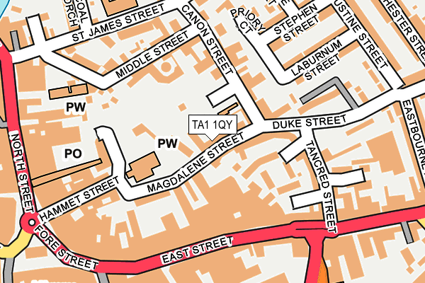 TA1 1QY map - OS OpenMap – Local (Ordnance Survey)