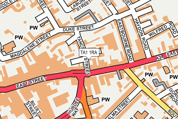 TA1 1RA map - OS OpenMap – Local (Ordnance Survey)