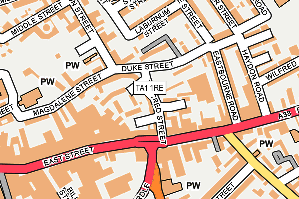 TA1 1RE map - OS OpenMap – Local (Ordnance Survey)