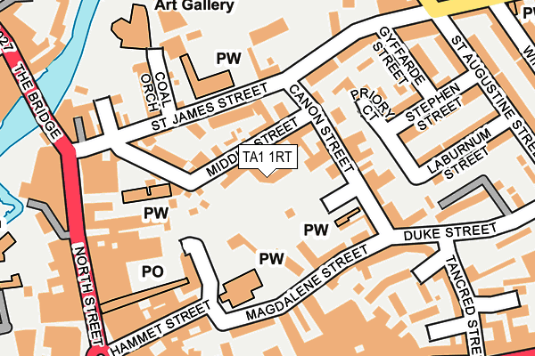 TA1 1RT map - OS OpenMap – Local (Ordnance Survey)