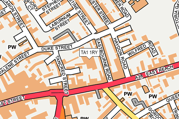 TA1 1RY map - OS OpenMap – Local (Ordnance Survey)