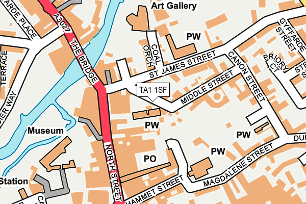 TA1 1SF map - OS OpenMap – Local (Ordnance Survey)