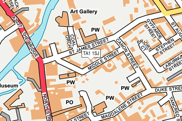 TA1 1SJ map - OS OpenMap – Local (Ordnance Survey)