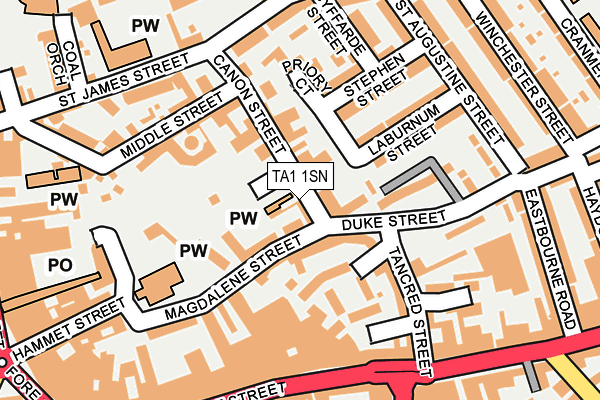 TA1 1SN map - OS OpenMap – Local (Ordnance Survey)