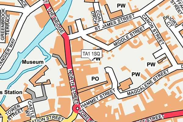 TA1 1SQ map - OS OpenMap – Local (Ordnance Survey)