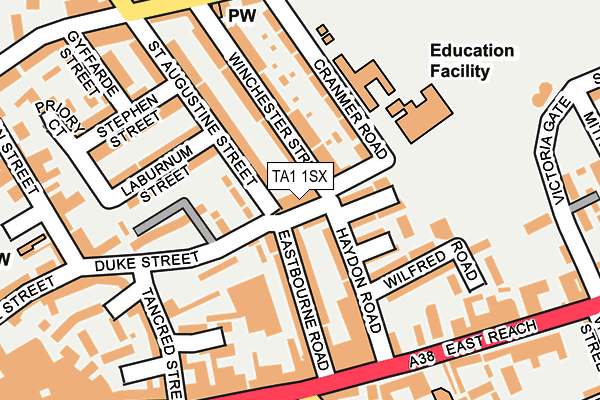 TA1 1SX map - OS OpenMap – Local (Ordnance Survey)