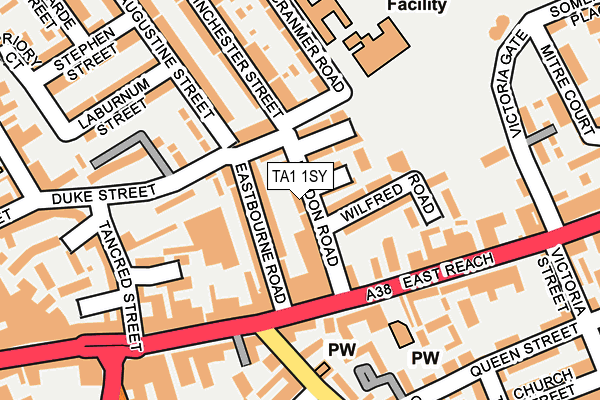 TA1 1SY map - OS OpenMap – Local (Ordnance Survey)