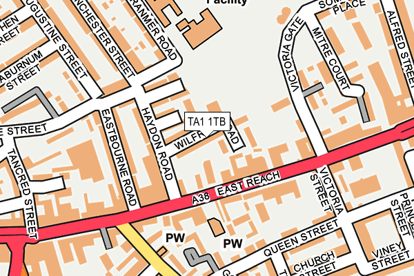 TA1 1TB map - OS OpenMap – Local (Ordnance Survey)