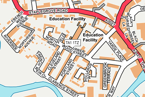 TA1 1TZ map - OS OpenMap – Local (Ordnance Survey)