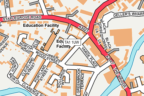 TA1 1UW map - OS OpenMap – Local (Ordnance Survey)