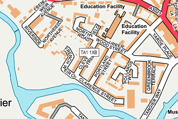 TA1 1XB map - OS OpenMap – Local (Ordnance Survey)