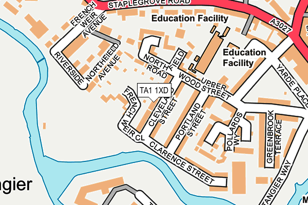 TA1 1XD map - OS OpenMap – Local (Ordnance Survey)