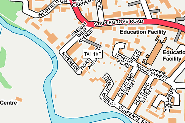 TA1 1XF map - OS OpenMap – Local (Ordnance Survey)