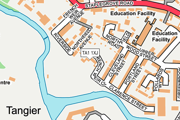 TA1 1XJ map - OS OpenMap – Local (Ordnance Survey)