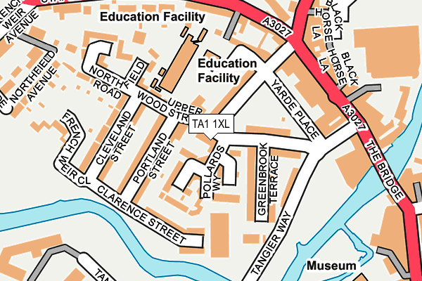 TA1 1XL map - OS OpenMap – Local (Ordnance Survey)