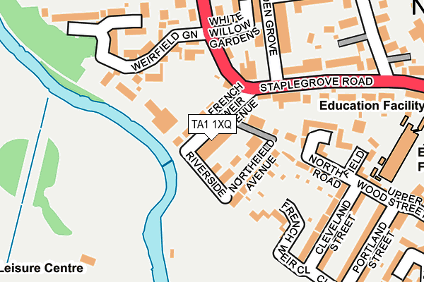 TA1 1XQ map - OS OpenMap – Local (Ordnance Survey)