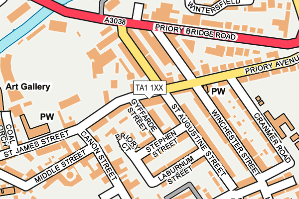 TA1 1XX map - OS OpenMap – Local (Ordnance Survey)