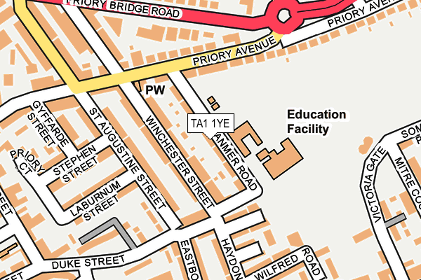 TA1 1YE map - OS OpenMap – Local (Ordnance Survey)