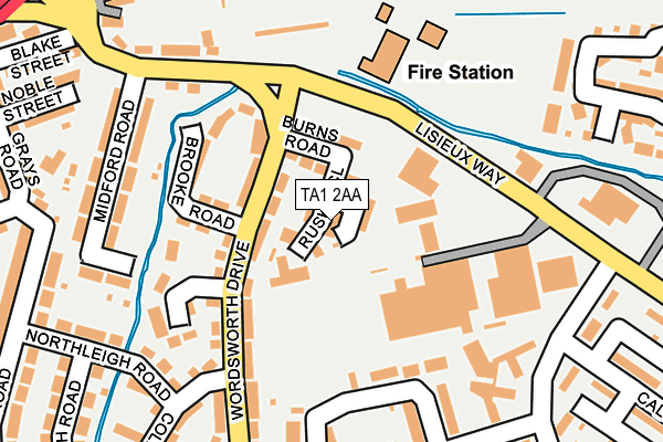 TA1 2AA map - OS OpenMap – Local (Ordnance Survey)